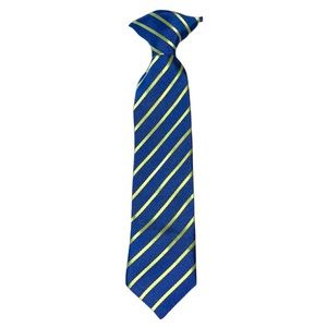 Navy & Neon Green Striped Baby Boys Clip On Tie